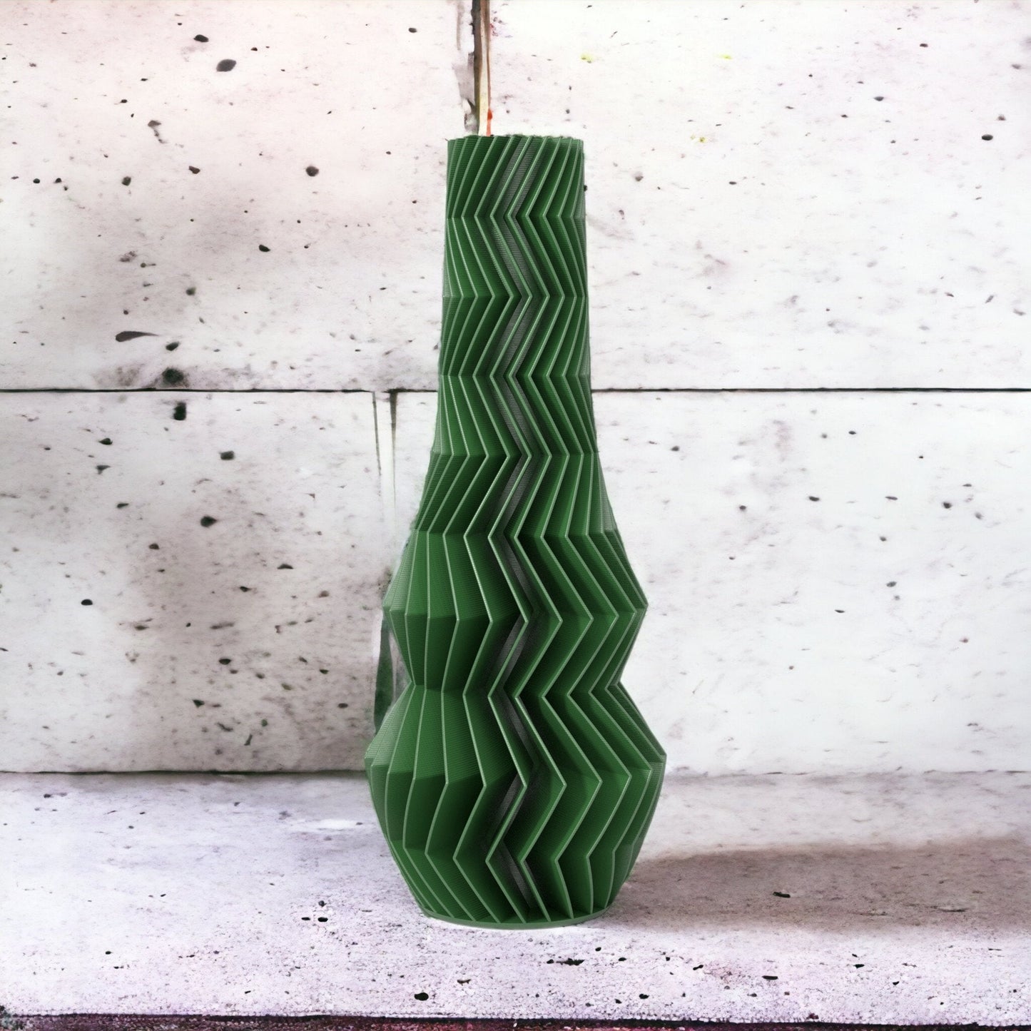 Tall Zigzag Pattern Bud Vase - Elegant Modern Table Centerpiece for Flowers & Christmas Decor