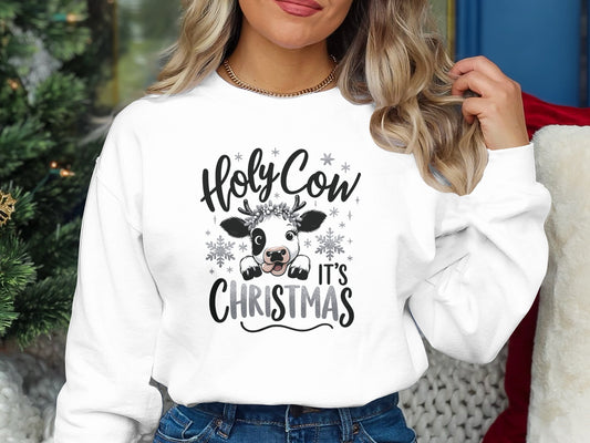 Holy Cow, It's Christmas Shirt - Festive and Fun Holiday Apparel