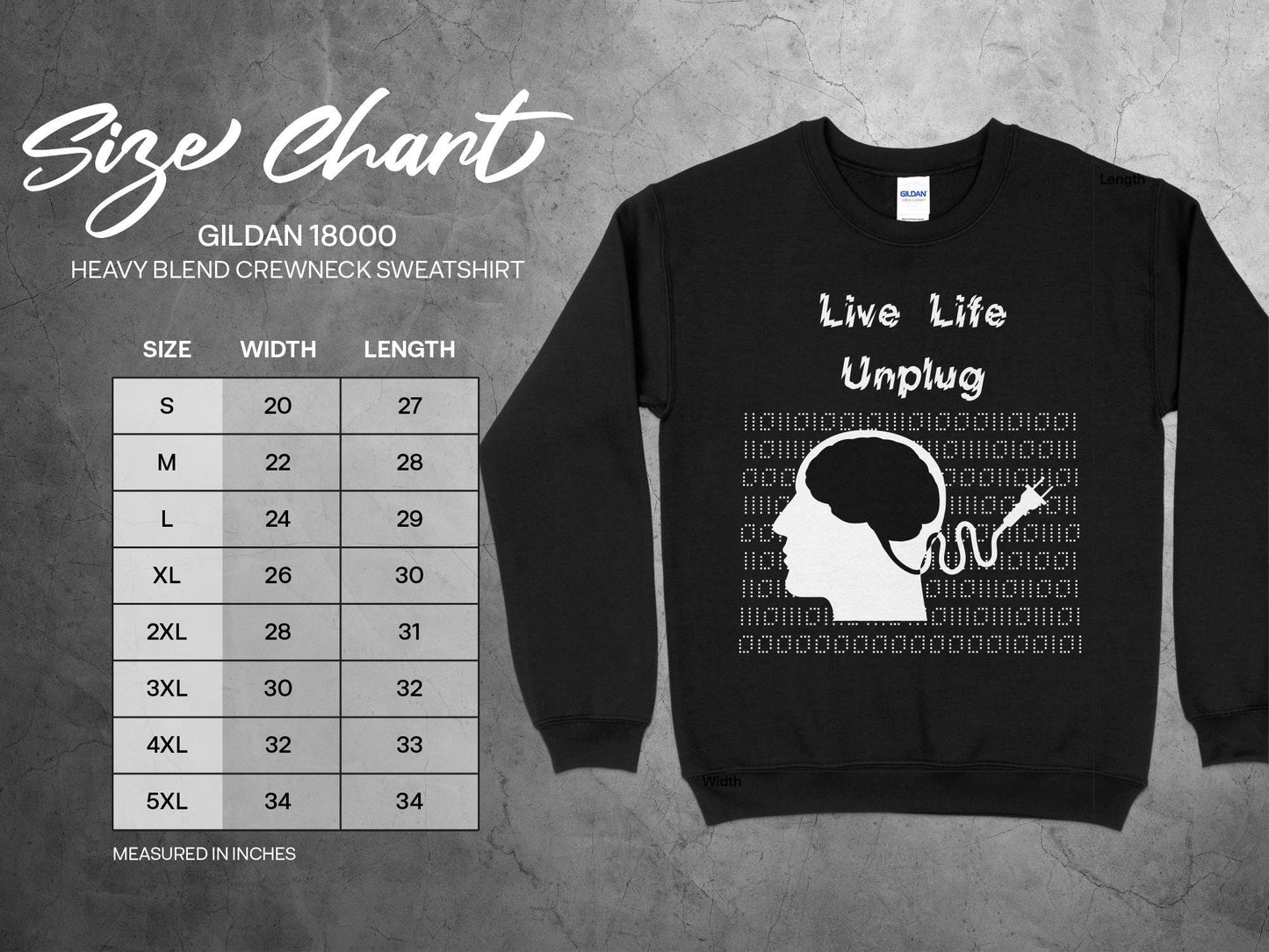 Live Life Unplug Long Sleeve T-Shirt - Embrace Connection and Simplicity. No Gadget Technology Reconnect Back to Basic SweatShirt