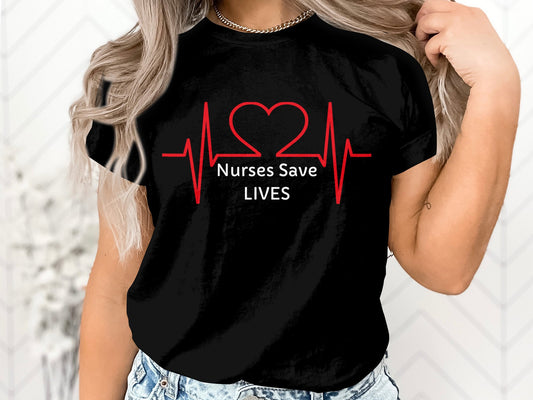 Nurses Save Lives T-Shirt - A Tribute to Healthcare Heroes with New Nurse Gift, Registered Nurse RN Icu Shirt