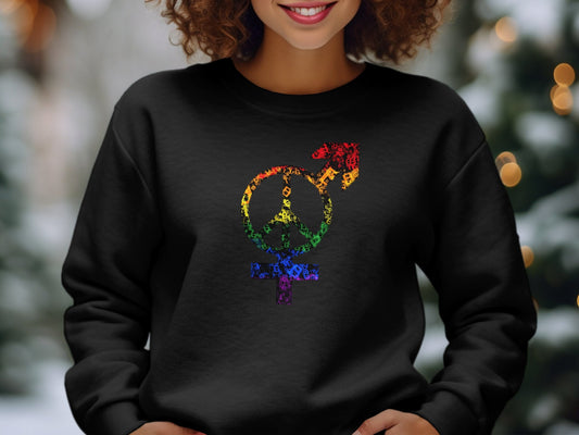 LGBTQ Peace Sign Tshirt - Equality and Ally Tee. Hippie T-Shirt