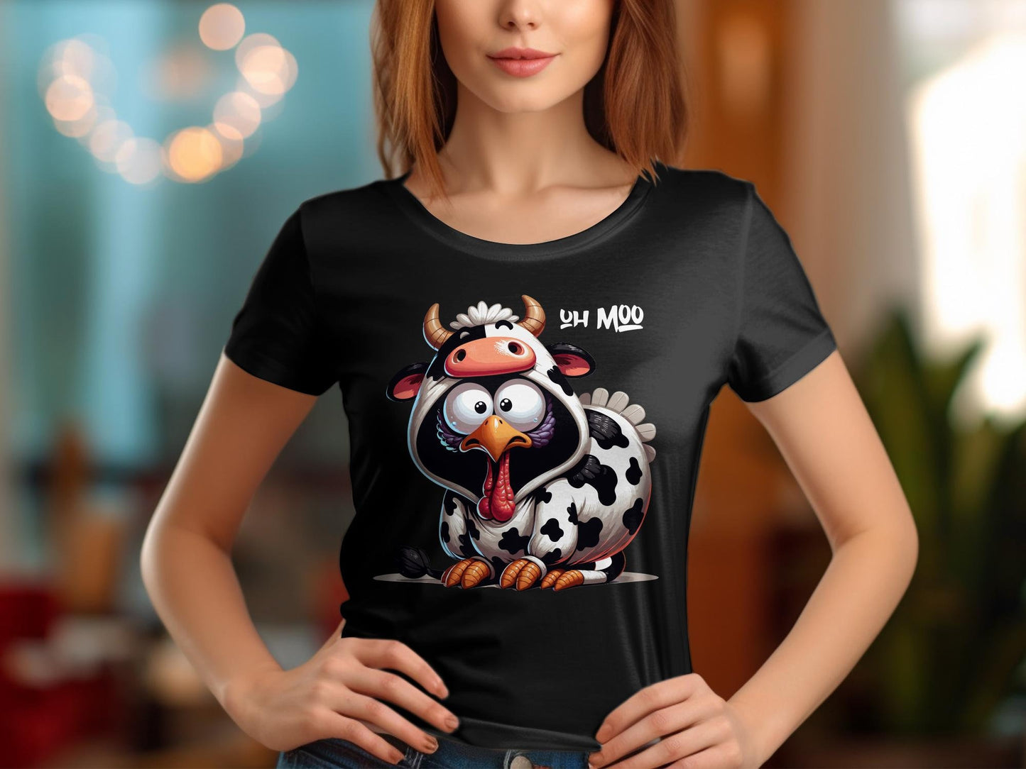Turkey Dress Up Like a Cow in Disguise T-Shirt - Funny Thanksgiving Tee Shirt, Turkey, Thanksgiving Family Dinner