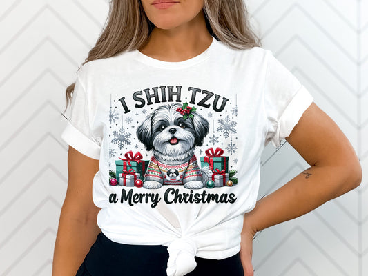 I Shih Tzu a Merry Christmas Shirt - A Pawsitively Festive Holiday Tee