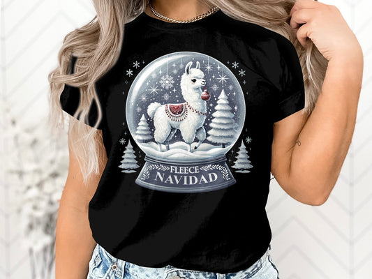 FLEECE NAVIDAD Christmas Llama T-Shirt - Festive Llama Fun for a Funny Men Women Holiday Gift Sweatshirt