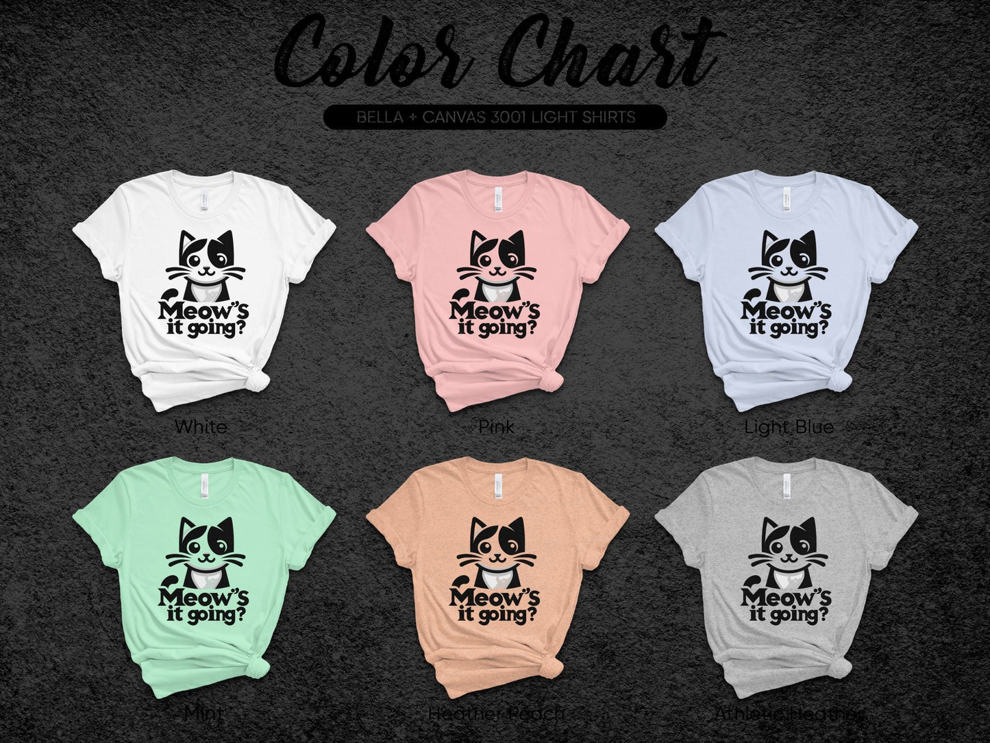 Meow's It Going Shirt - Funny Cat Pun Shirt - Cute Sayings Kitten Tee