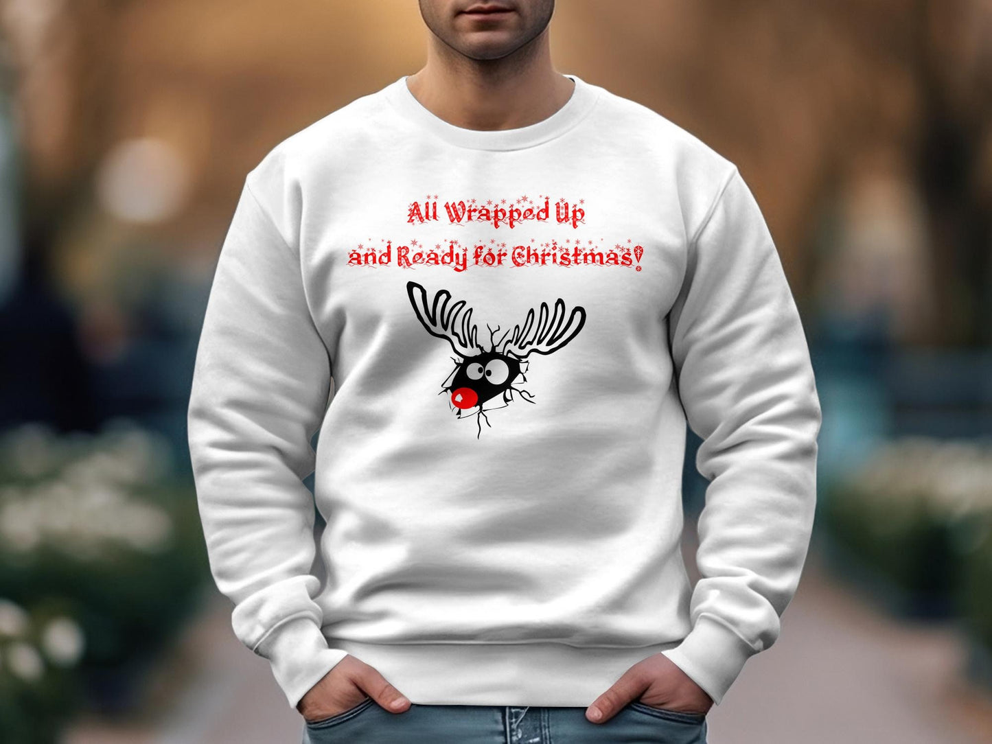 All Wrapped Up and Ready for Christmas Shirt - Reindeer Holiday Tee