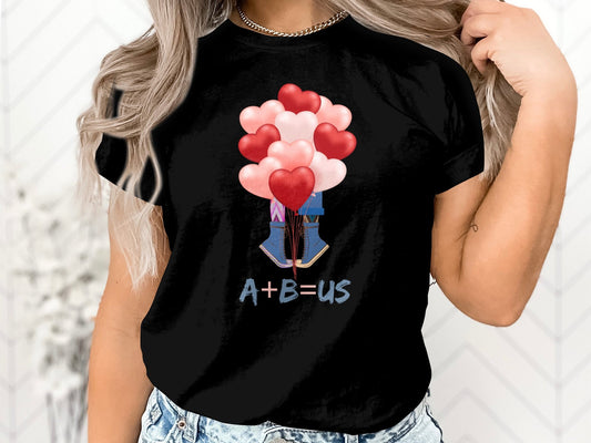 A + B = US Valentine's T-Shirt - You Plus Me Equals Us Tee