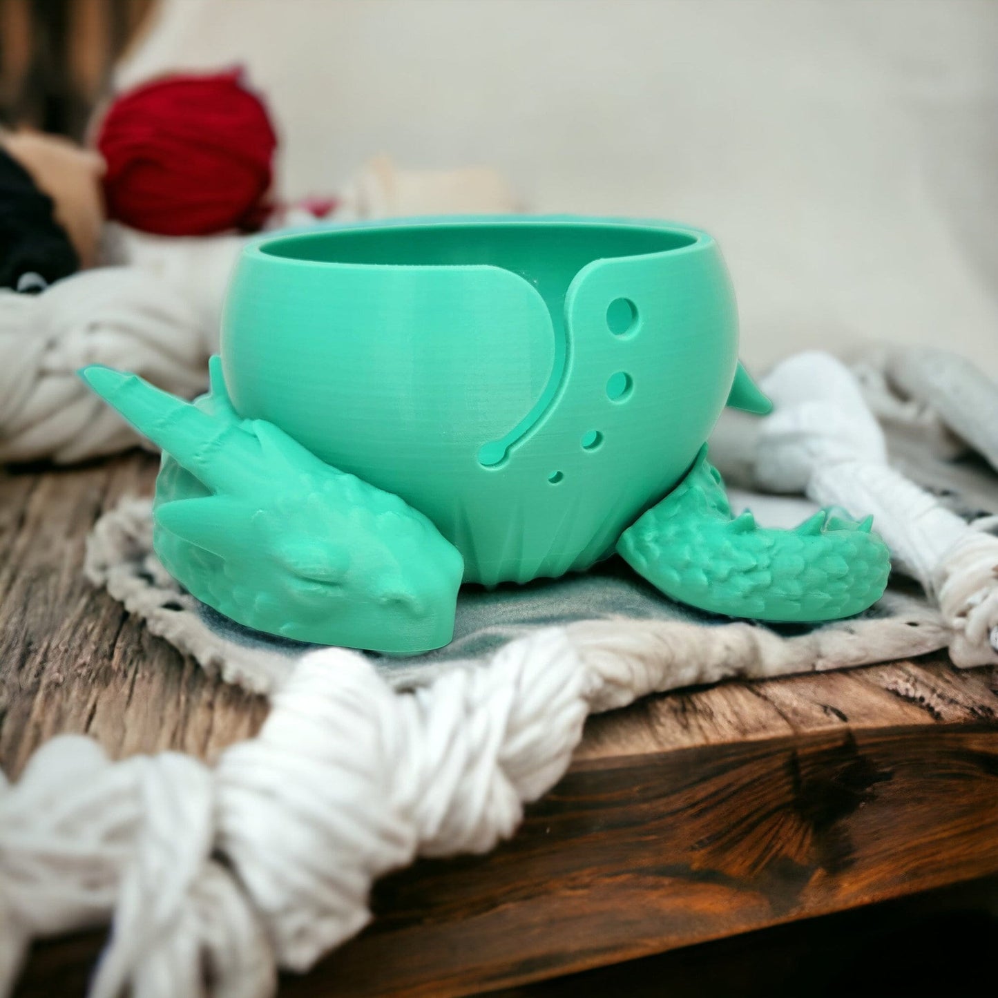 Sleeping Dragon 3D-Printed Yarn Bowl - Perfect for Crochet and Knitting | Trinkets, Candy, Jewelry, or Coins