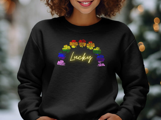 Lucky Rainbow Shamrock Shirt - St. Patrick's Day Irish Tee T-Shirt Women Men Kids Women's St. Patricks Day Shirt Irish Tee