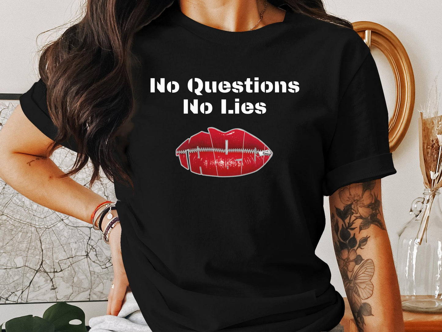 No Questions, No Lies" Shirt - Question Authority, Keep Secrets Tee