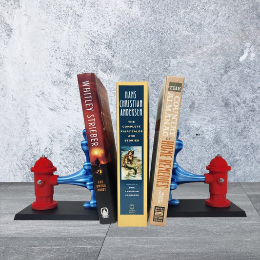 Fire Hydrant Bookends - Unique Urban Chic 3D Printed Decor for Your Bookshelf or Office, Fire Fighter, Fireman