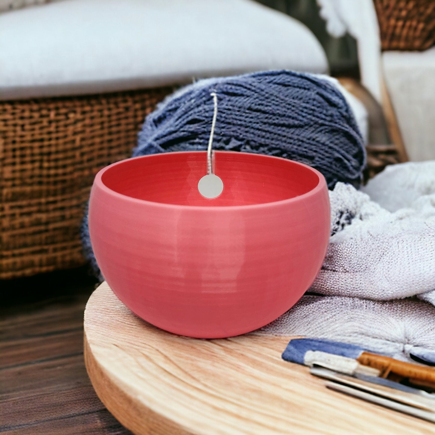 Yarn Bowl with Geometric Subtle Poly Pattern - Single or Double Crafters' Essential 3D Printed Cute Kitty Trinkets, Candy, Jewelry, or Coins