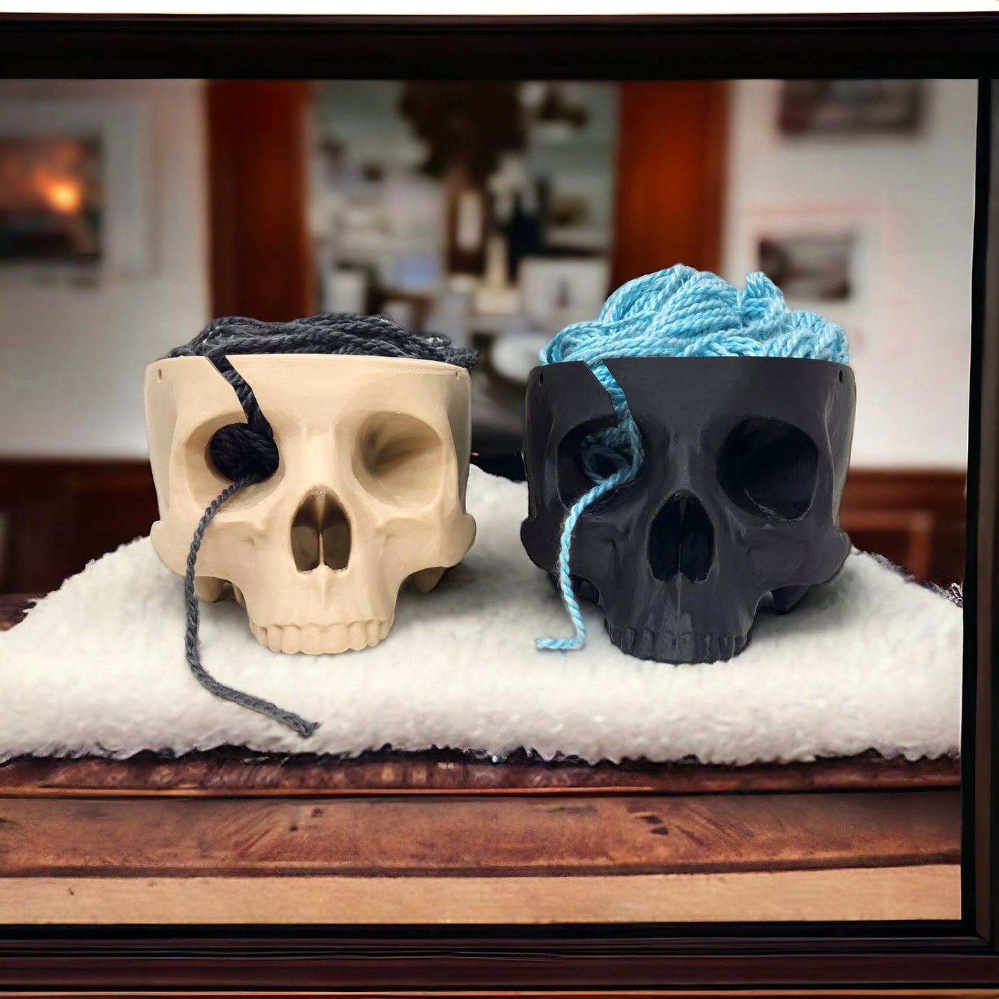 Skull Yarn Bowl - Gothic-Inspired Yarn Holder for Crafting, Home Decor or as a Knitting & Crochet Accessory 3D Printed